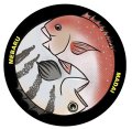 釣魚太極図ステッカー　メバル＆マダイ　直径6cm
